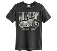 Amplified Clothing Willie Nelson Motorbike Print With Logo Mens X-Small Short Sl