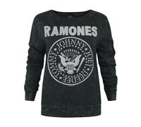 Amplified Clothing Womens Grey Ramones Seal Logo Sweatshirt - Medium