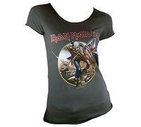 Amplified Clothing Womens Iron Maiden Troop T Shirt Ladies Charcoal 14 (L)