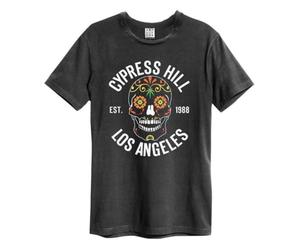 Amplified Cypress Hill Floral Skull Graphic Crew Neck T-Shirt Charcoal XXL