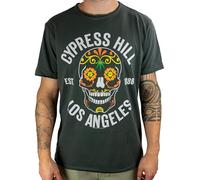 Amplified Cypress Hill Floral Skull Unisex T-Shirt, Charcoal, S