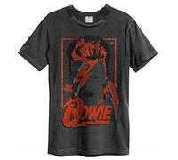 Amplified David Bowie Aladdin Sane Mens T-Shirt (XX-Large) Charcoal
