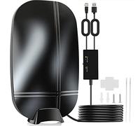 Amplified Digital TV Antenna Indoor, Updated HDTV Antenna Indoor Outdoor for Smart TV 800+ Long Range Amplifier Signal Booster/35ft Coax Cable, Support 4K 1080p VHF UHF Channles