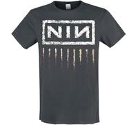 Amplified Downward Spiral Nine Inch Nails Logo T-Shirt Charcoal XXL