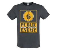 Amplified Unisex Adult Fight The Power Public Enemy T-Shirt, Charcoal, Large