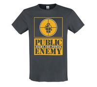 Amplified Unisex Adult Fight The Power Public Enemy T-Shirt, Charcoal, Large