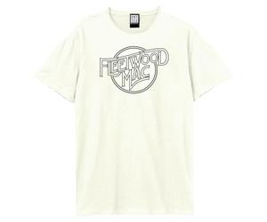 Amplified Fleetwood Mac Line Art Logo Graphic Tee Vintage White Size S