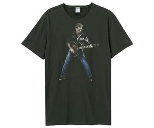 Amplified George Michael Portrait Charcoal L Cotton Crew Neck Graphic Tee