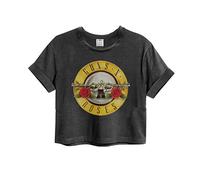 Amplified Guns N Roses Drum Crop Top, Charcoal, M