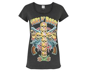 Amplified Guns N Roses Neon Skull Cross Women's T-Shirt