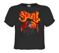 Amplified Hunter's Moon Ghost Crop Tee - Charcoal L