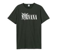 Amplified in Utero Nirvana T-Shirt - Album Artwork Graphic Print Crew Neck Charcoal XXL