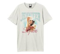 Amplified Jennifer Lopez Graphic Tee Shirt Crew Neck Vintage White XS