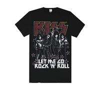 Amplified Kiss Let Me Go Rock 'N' Roll Diamante Men's Black Cotton T-Shirt