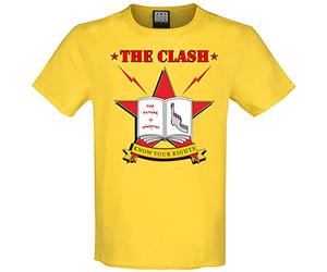 Amplified Know Your Rights The Clash T-Shirt Crew Neck Yellow XL