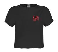 Amplified Korn Lineart Issues Crop T-Shirt Charcoal Size S - 100% Cotton
