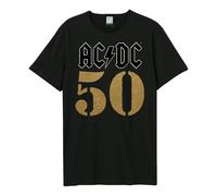 Amplified Men's 50 AC DC T-Shirt in Black | Size: Small Amplified Black S