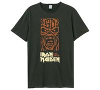 Amplified Mens 50th Totem Pole Iron Maiden T-Shirt (3XL) (Charcoal/Orange)