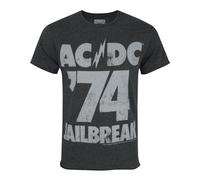 Amplified Mens AC/DC 74 Jailbreak T-ShirtS Charcoal NS5153