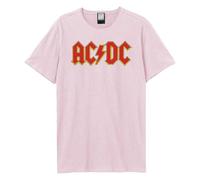 Amplified Men's AC DC Logo T-Shirt in Pink | Size: Large Amplified Pink L