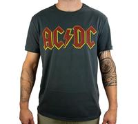 Amplified Men's ACDC Logo Regular Fit Short Sleeve T-Shirt, Grey (Charcoal), (Manufacturer Size:M)