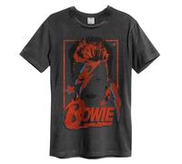 Amplified Men's Aladdin Sane David Bowie Anniversary T-Shirt in Charcoal | Size: 2XL Amplified Charcoal 2XL