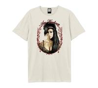 Amplified Men's Amy Winehouse Floral Frame T-Shirt in Off-White | Size: Medium Amplified Off-White M
