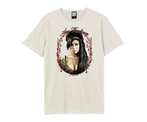 Amplified Men's Amy Winehouse Floral Frame T-Shirt in Off-White | Size: Medium Amplified Off-White M