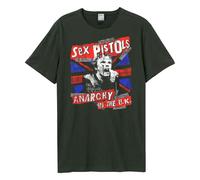 Amplified Men's Anarchy In The Uk Sex Pistols T-Shirt in Charcoal | Size: XL Amplified Charcoal XL