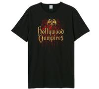 Amplified Men's Bad Blood Hollywood Vampires Logo T-Shirt in Black | Size: 3XL Amplified Black 3XL