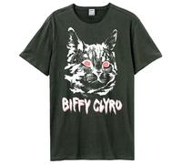 Amplified Men's Black Cat Biffy Clyro T-Shirt in Charcoal | Size: 2XL Amplified Charcoal 2XL