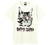 Amplified Men's Black Cat Biffy Clyro T-Shirt in White | Size: 2XL Amplified White 2XL