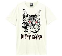 Amplified Men's Black Cat Biffy Clyro T-Shirt in White | Size: 3XL Amplified White 3XL