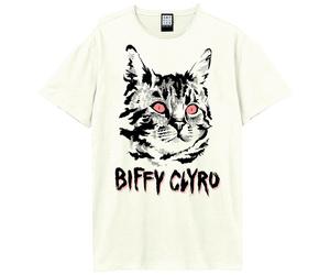 Amplified Men's Black Cat Biffy Clyro T-Shirt in White | Size: 3XL Amplified White 3XL