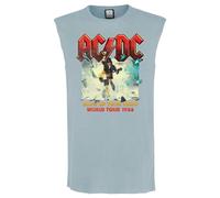 Amplified Men's Blow Up Your Video AC DC Sleeveless Tank Top in Pale Blue | Size: Large Amplified Pale Blue L
