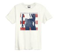 Amplified Men's Born In The USA Bruce Springsteen T-Shirt in White | Size: XS Amplified White XS