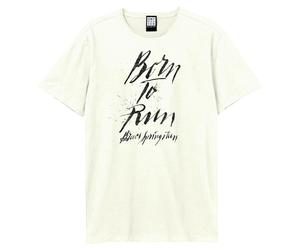 Amplified Men's Born To Run Bruce Springsteen T-Shirt in White | Size: Large Amplified White L