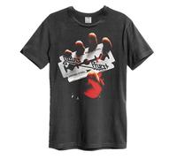 Amplified Men's British Steel Judas Priest T-Shirt in Charcoal | Size: Large Amplified Charcoal L