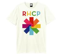 Amplified Men's Colour Wheel Asterix Red Hot Chilli Peppers T-Shirt in White | Size: Medium Amplified White M