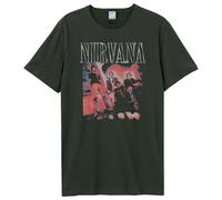 Amplified Men's Distressed Band Photo Nirvana T-Shirt in Charcoal | Size: XL Amplified Charcoal XL