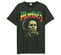 Amplified Men's Face Bob Marley T-Shirt in Charcoal | Size: Medium Amplified Charcoal M