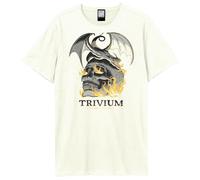 Amplified Men's Flaming Skull Trivium T-Shirt in White | Size: Medium Amplified White M