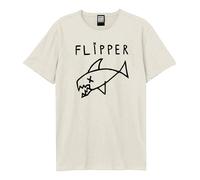 Amplified Men's Flipper Logo T-Shirt in Off-White | Size: Medium Amplified Off-White M