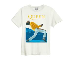 Amplified Men's Freddie Mercury Triangle Queen T-Shirt in White | Size: 2XL Amplified White 2XL