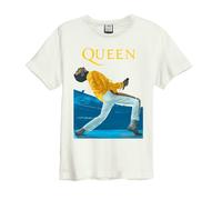 Amplified Men's Freddie Mercury Triangle Queen T-Shirt in White | Size: Small Amplified White S