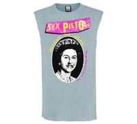 Amplified Men's God Save The Queen Sex Pistols Sleeveless Tank Top in Pale Blue | Size: Medium Amplified Pale Blue M