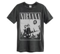 Amplified Men's Group Shot Nirvana T-Shirt in Charcoal | Size: Large Amplified Charcoal L