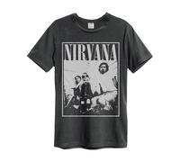 Amplified Men's Group Shot Nirvana T-Shirt in Charcoal | Size: XS Amplified Charcoal XS