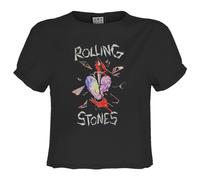 Amplified Men's Hackney Diamonds The Rolling Stones Crop Top in Charcoal | Size: Small Amplified Charcoal S