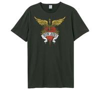 Amplified Men's Heart & Dagger Bon Jovi T-Shirt in Charcoal | Size: Large Amplified Charcoal L